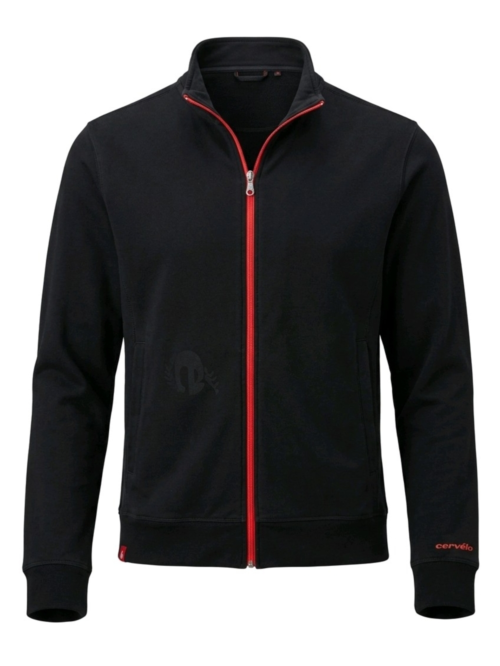 Authentic Cervelo e Zip Track Jacket Mens Black Red Full Zip Cycling Lifestyle M